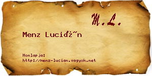 Menz Lucián névjegykártya